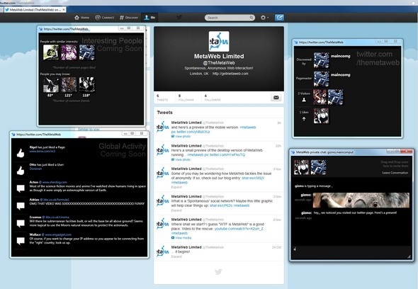 MetaWeb: interacționează cu alte persoane în timp ce navighează pe site-urile tale preferate metaweb pe mediul twitter