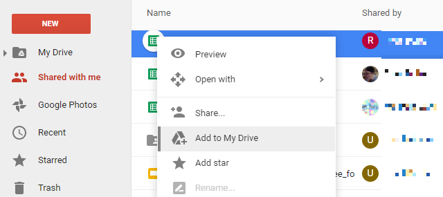 Google Drive s-a împărtășit cu mine