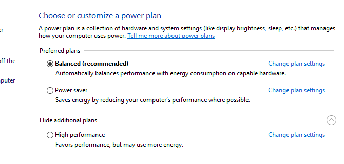 personalizați planul de alimentare cu Windows