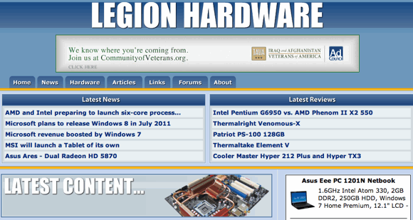 5 site-uri de revizuire a hardware-ului computerului pentru hardware-ul Legionului Enthusiast PC