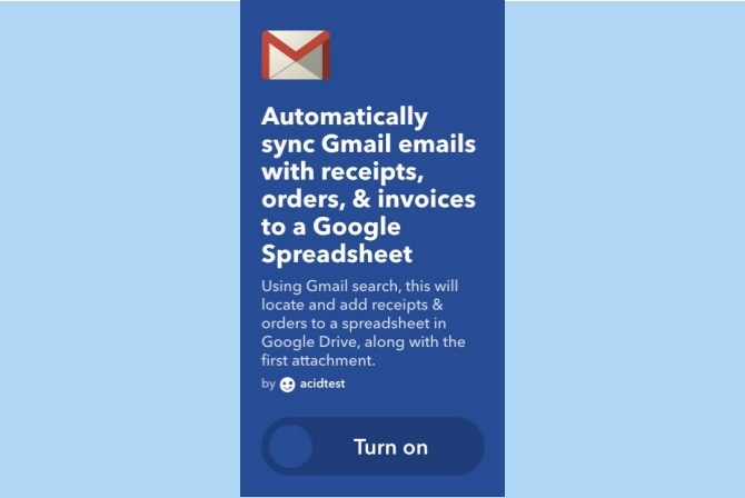 ifttt chitari gmail facturi comanda comenzi Google foaie de calcul