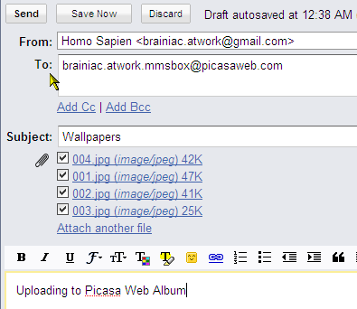 Trimite-ți fotografiile către albumul tău web Picasa cu un e-mail