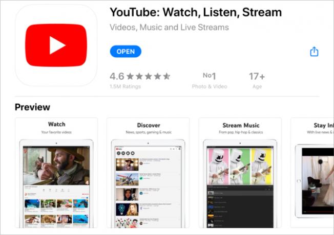 YouTube în App Store