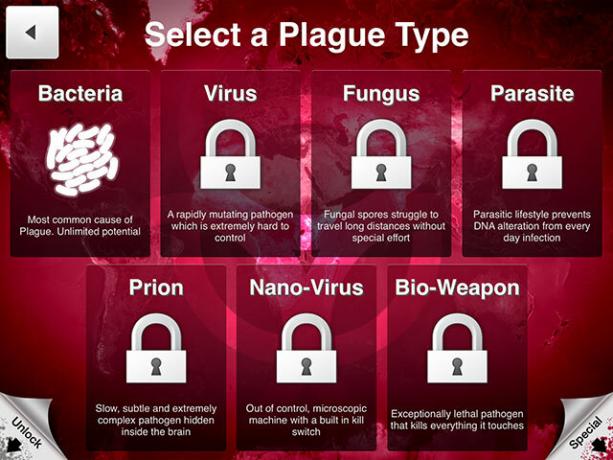 Alege o boală și șterge umanitatea în Plague Inc. tip de ciumă