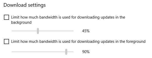 Windows 10 Descărcați Setările pentru lățimea de bandă