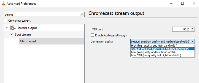 Cum să difuzați videoclipuri de la VLC la Chromecast muo entertaiment vlc3 meniul de conversie cromecast 1