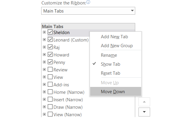 Office2016RearrangeRibbon