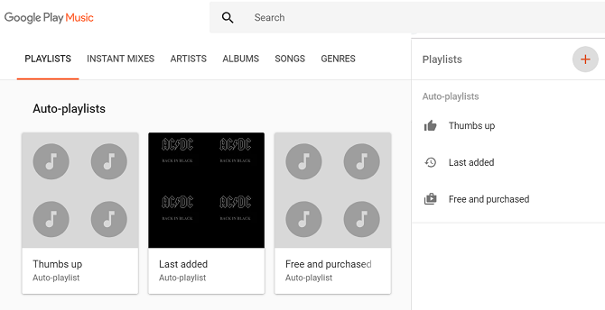 meniul de creare a playlistului de muzică Google Play