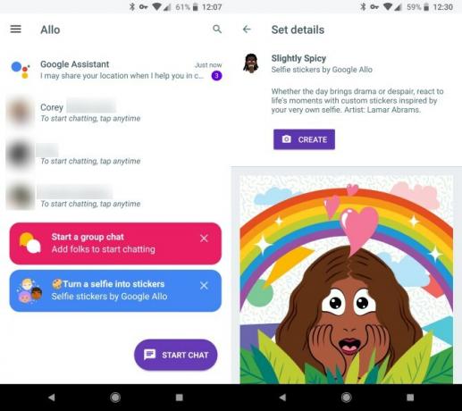 Acasă și autocolante Google Allo