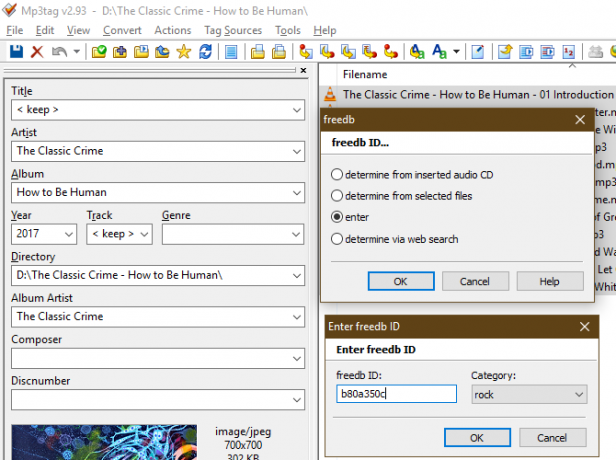 Etichetă MP3 Introduceți ID-ul freedb manual