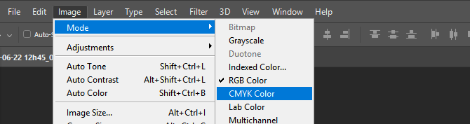 Photoshop Action CMYK Window