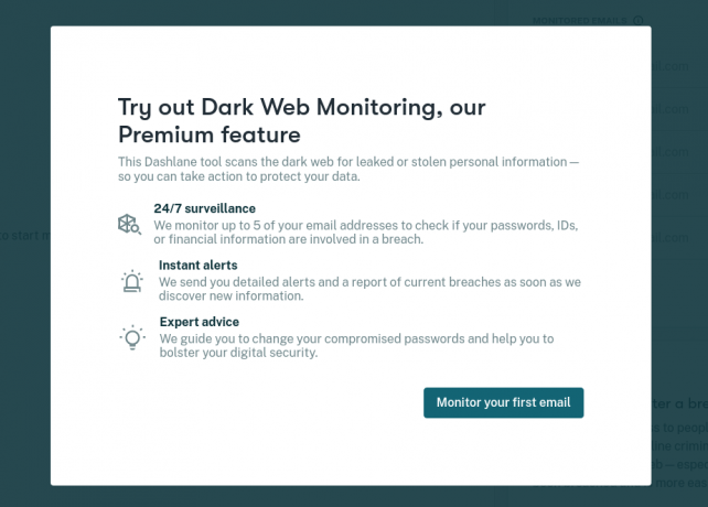 monitorizare dashlane dark web