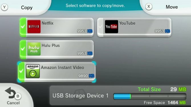 Spațiu de stocare extins pentru Wii U Explicat Wii U Copiați Mutați datele