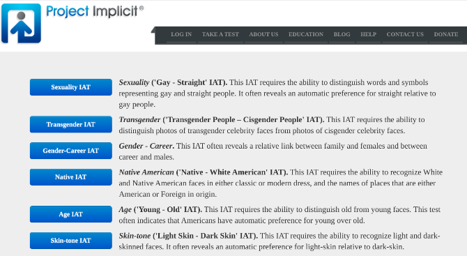 Testează-ți prejudecățile cognitive sociale și răspunsurile automate la sănătate la Proiectul Harvard Implicit