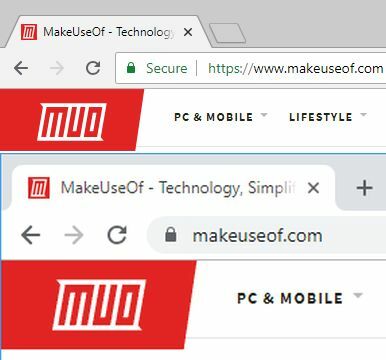 comparație chrome 68 și chrome 69 url