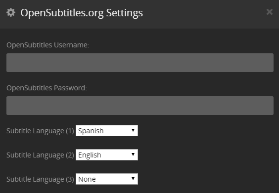 Plex opensubtitles setup