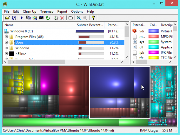 vezi ce folosește spațiul pe Windows Drive cu Windirstat