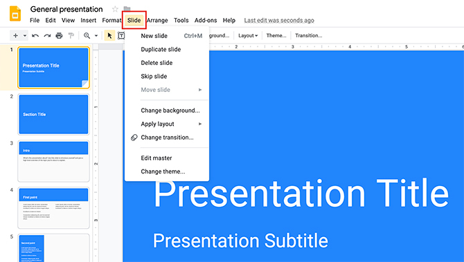 Cum să creați o prezentare Meniu de diapozitive Google Slides