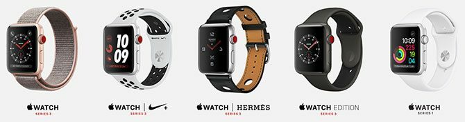 comparație serie Apple Watch