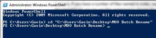 PowerShell Utilizați comanda CD