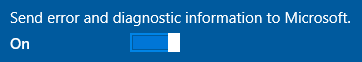 Instalarea Windows 10 activează raportarea erorilor