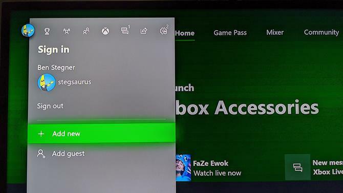 Xbox One Adaugă un utilizator nou