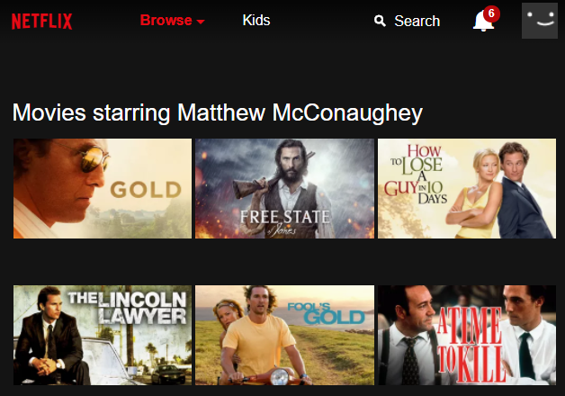 Cum să introduceți codurile secrete ale Netflix netflix matthew mcconaughey